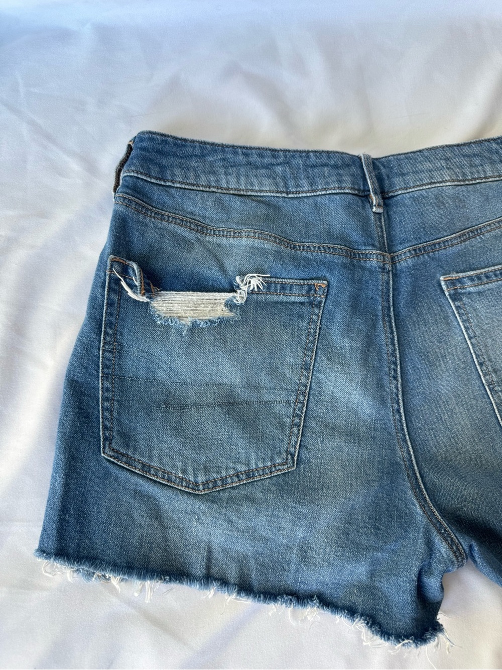 American Eagle Outfitters Shorts Tomgirl Short Stretch Light Blue Wash Size 10 - Picture 5 of 10